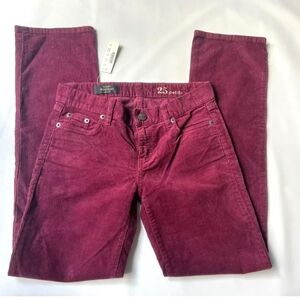 J. Crew Womens Bootcut Jeans Corduroy Size 25 Regular Burgundy Maroon